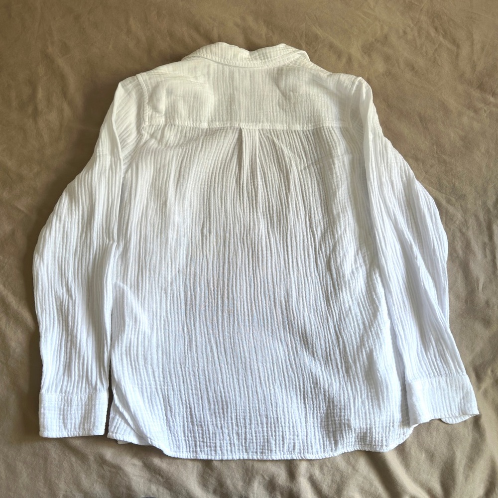 J CREW Factory 100% Cotton White Gauze Button Down Shirt - Picture 5 of 5